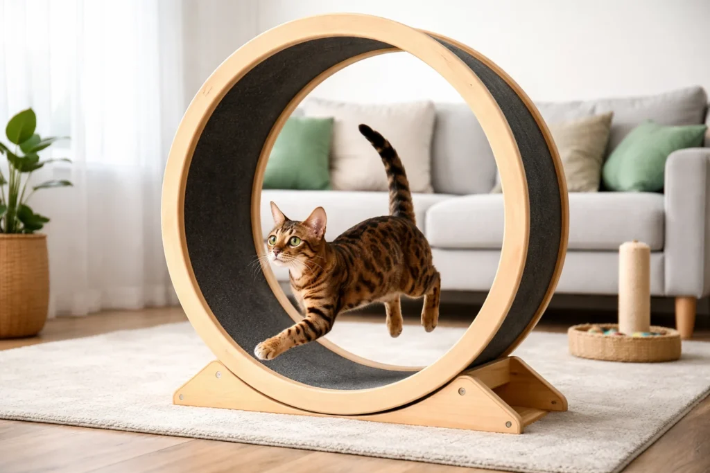 Lakásban tartott cicád unatkozik? Tudd meg, hogyan segíthet a macska futókerék